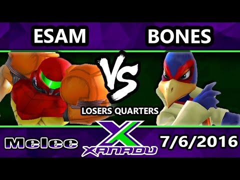 S@X 157 - Bones (Falco) Vs. PG | Esam (Samus) SSBM Losers Quarters - Smash Melee