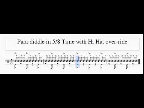 Para-diddle in 5/8 with hi-hat over-ride - Gavin Harrison Concept