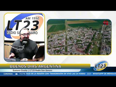 Gustavo Civetta en su recorrida por los pueblo, hoy Arteaga (Santa Fe) en Buenos Días Argentina.