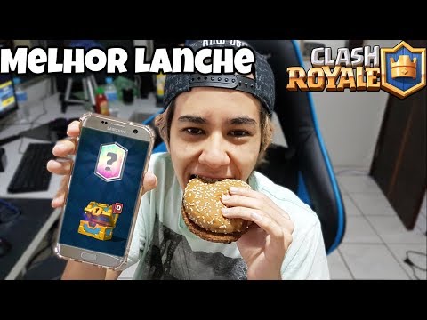 GANHEI CARTA LENDÁRIA ENQUANTO COMIA XBURGUER - CLASH ROYALE