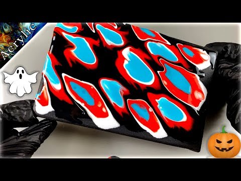 Halloween Ghosts - Acrylic Pour Painting using a Syringe