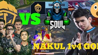 Godl vs IQOO SOUL /iqooSoul nakul beast gameplay/1V4 GODLIKE ESPORTS