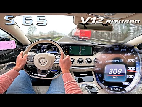 Mercedes AMG S65 COUPE 6.0 V12 BiTurbo // TOP SPEED on AUTOBAHN