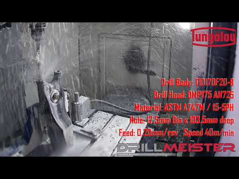 DrillMeister from Tungaloy drilling ASTM A747M 15 5PH