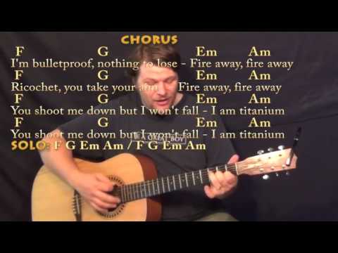 Titanium (David Guetta) Strum Guitar Cover Lesson in C with Chords/Lyrics #titanium #guitarlesson