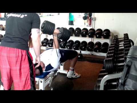 Blake Costanzo 2nd week back repping 120's with band resistance