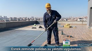 SERAMİK KAPLI TERASA POLİÜRETAN SU YALITIM UYGULAMASI,  köster pur 214 uygulamas