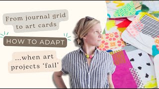 DIY (Accidental) Art Cards Tutorial, Grid Journal Ideas, Artist Trading Cards | Mixed Media Collage