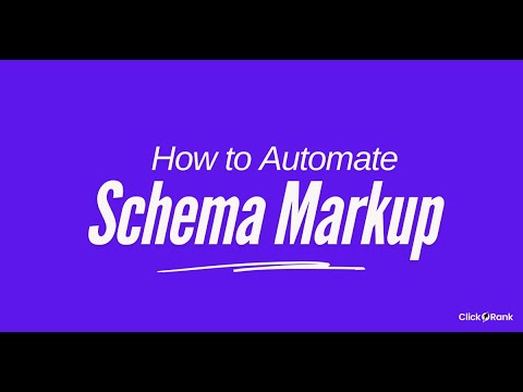 Automatic Schema Markup Generation Tool