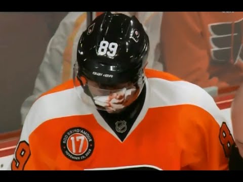 Sam Gagner Bloody After Face Planting Following Hit