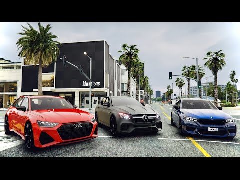 GTA 5 PC 8K - Audi RS6, BMW M5, Mercedes-Benz E63 AMG - Gameplay! 4K 60FPS NaturalVision Evolved