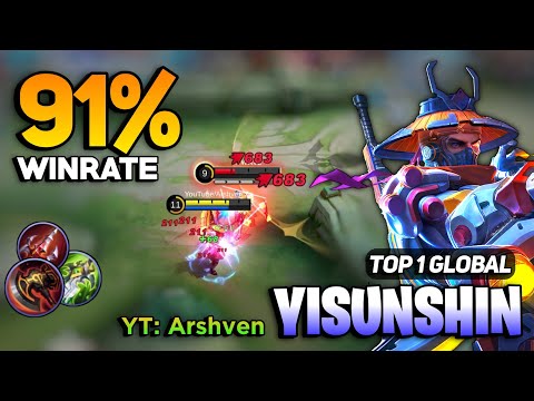 91% WR! YSS Fast Farm and Rotation [ Yi Sun Shin Best Build Top 1 Global ] By Arshven Zz - MLBB