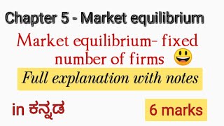 Market equilibrium-fixed number of firms/6 marks