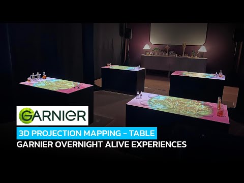 3D PROJECTION MAPPING - TABLE (Garnier Overnight Alive Experiences)