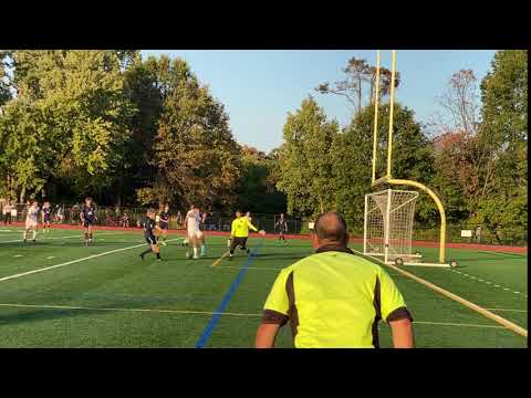 Owen McClintock's shot for Chatham rolls wide of the goal