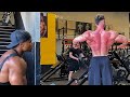 Training Back, biceps and quick posing session with Simeon panda
