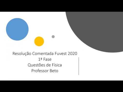 Resolução Comentada Fuvest 2020 1ª Fase Questões de Física