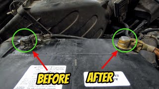 HOW TO CLEAN & TIGHTEN LOOSE BATTERY TERMINALS  || EASY