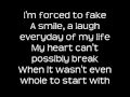 Kelly Clarkson Because of you with lyrics 