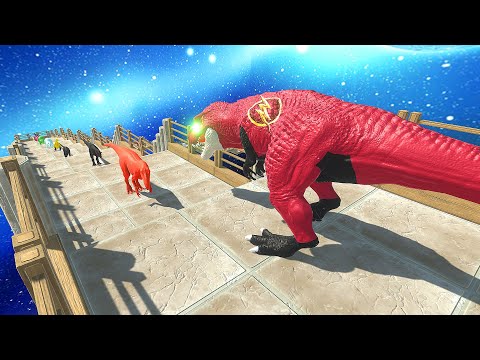 FLASH T-REX UNIVERSE DEATH FALL - Animal Revolt Battle Simulator
