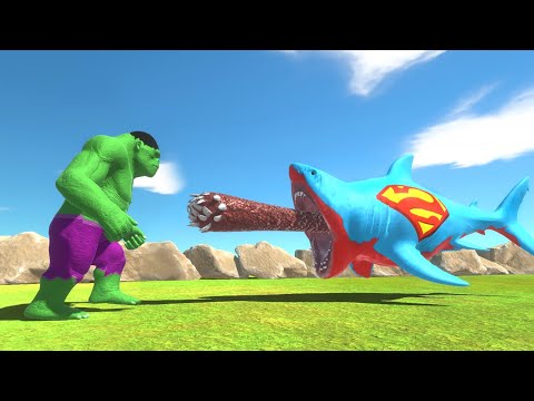 SUPERMAN MEGALODON vs HULK GORO Death Run - Animal Revolt Battle Simulator