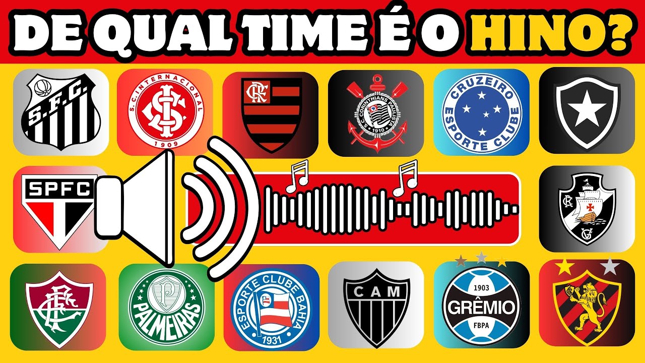 ADIVINHE O TIME DE FUTEBOL PELO HINO | Quiz de Futebol | #ondaquiz #quizdefutebol #hinosdefutebol