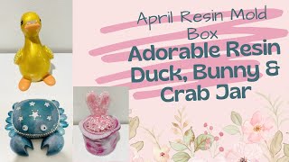 April Resin Mold Box: Adorable Duck, Crab Jar & Bunny Jar