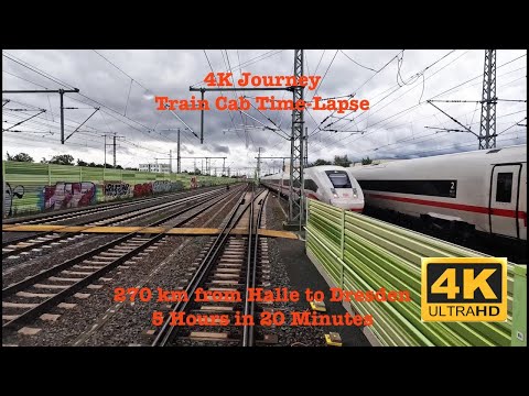 Incredible 4K Journey: Train Cab Time-Lapse from Halle to Dresden in 20 Minutes!
