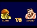 Street Fighter II SNES Blanka Vs Zangief Hardest Setting