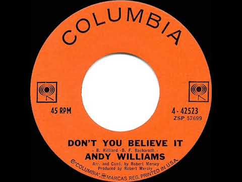 1962 HITS ARCHIVE: Don’t You Believe It - Andy Williams