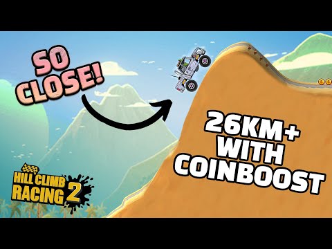 😎🤩26km+ With Super Diesel Coin Boost Setup In Beach HCR2 - Hill Climb Racing 2 Adventure