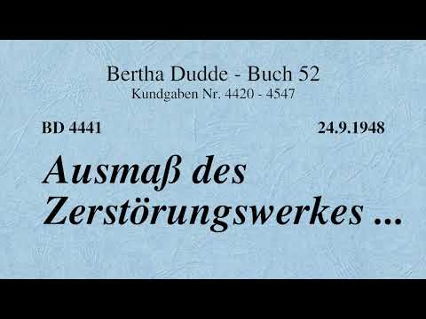 BD 4441 - AUSMAß DES ZERSTÖRUNGSWERKES ....