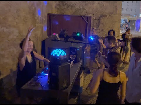 DJ Fabrizia playing at Bar Stella Trieste