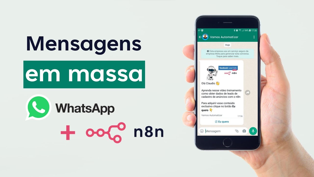 Mensagens em massa para WhatsApp, usando a Cloud API, api oficial da empresa Meta, com o n8n