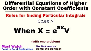 9. Rules for finding Particular Integral | Case 4 | Differential Equations of Higher Order