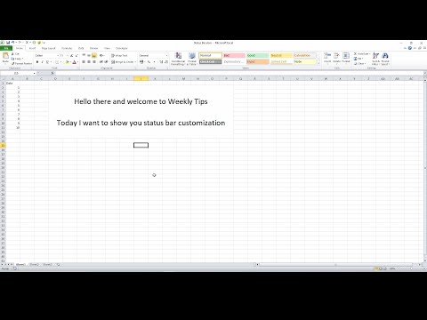 [15] Weekly Tips -  status bar customization with VBA