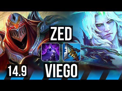 ZED vs VIEGO (MID) | Rank 3 Zed, 11/2/9, 900+ games, Legendary | KR Challenger | 14.9