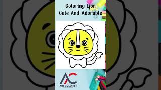 Coloring Cute and Adorable Lion #cute #coloring #art #funny #shorts