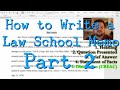 Legal Writing Tutorial How To Write A Legal Memo In Law School Part 2