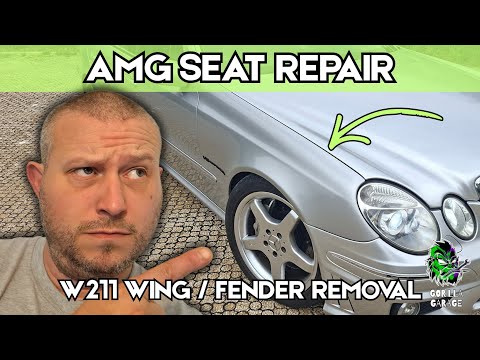 how to remove Mercedes W211 E class front wings / fenders and side skirts E55 AMG
