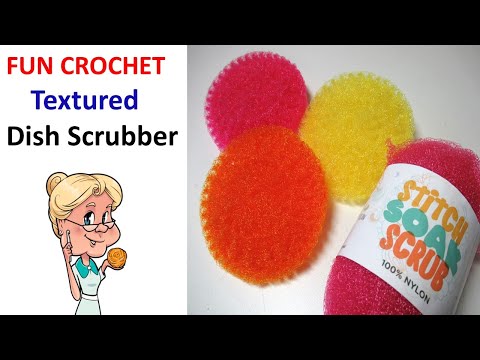 Fun Crocheted Textured Dish Scrubber / Scrubby / Scrubbie  Tutorial  #LionBrand