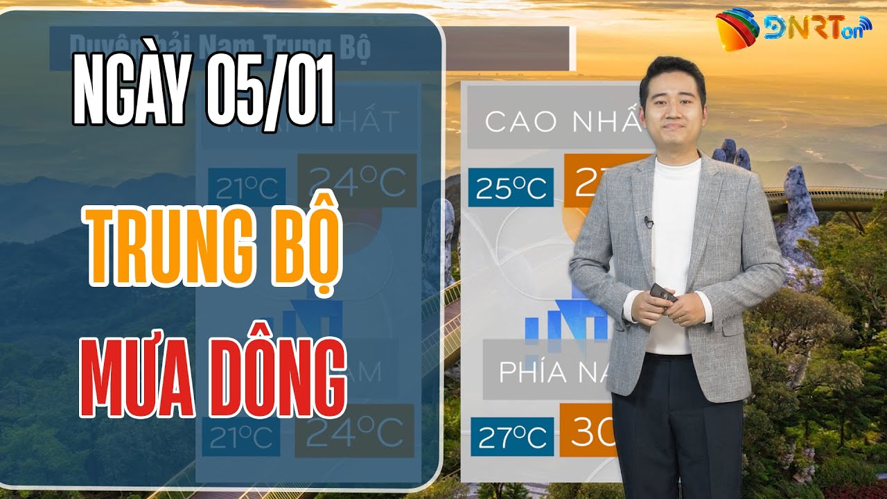 Dự Báo Thời Tiết 05/01: Trung Bộ mưa dông rải rác về đêm