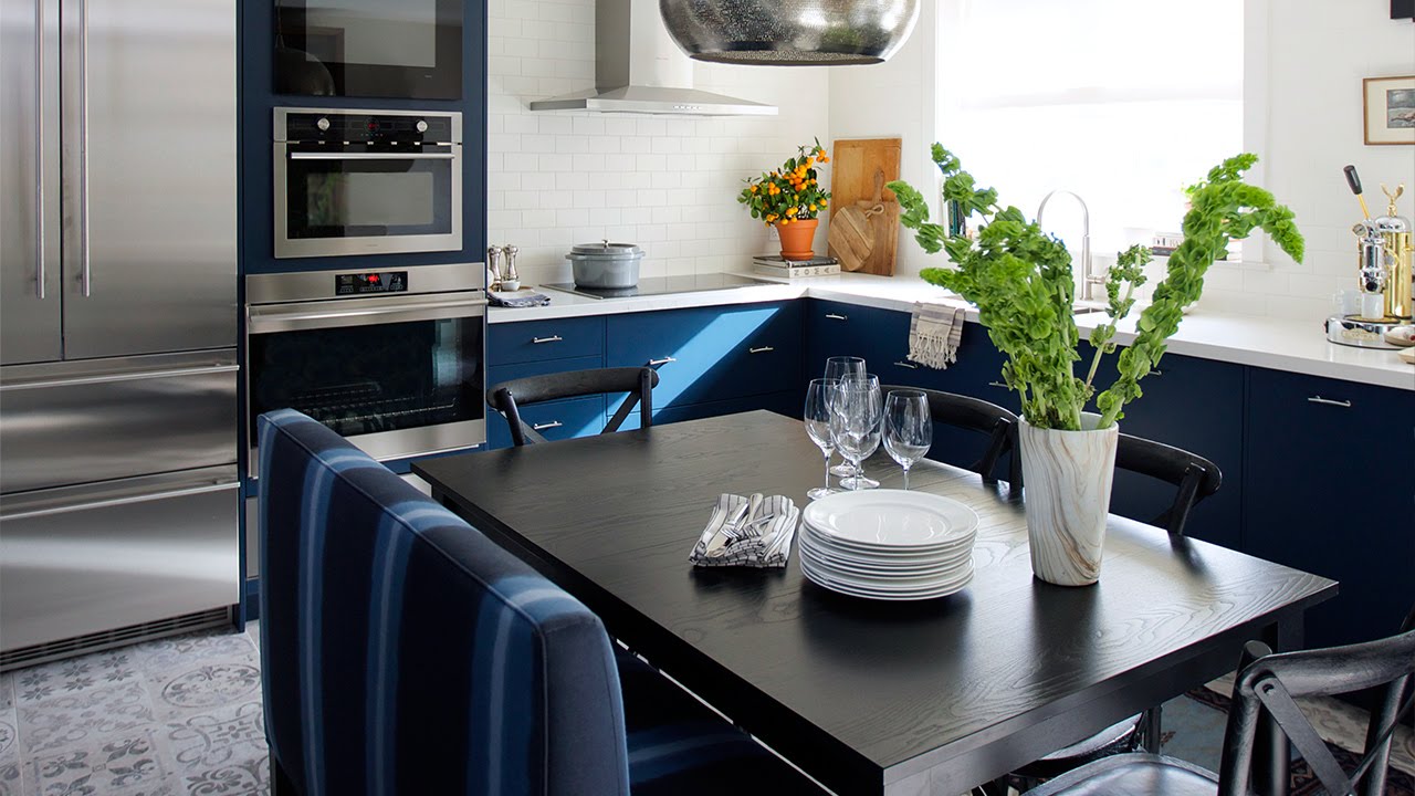 Kitchen Makeover: Blue Kitchen With Eclectic Accents