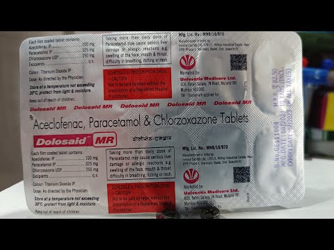 Aceclofenac paracetamol chlorzoxazone tablet, 10*10 tablets