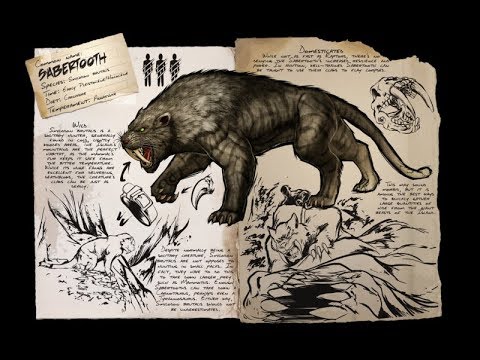 ARK - How To Tame A SABERTOOTH & How To Make Sabertooth Saddle PART 1!