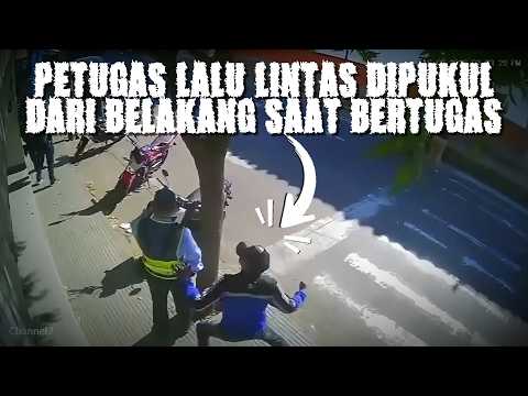 Petugas Lalu Lintas Dipukul dari Belakang saat Bertugas