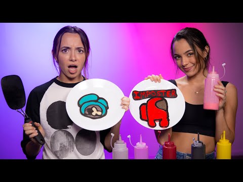 Among Us Pancake Art Challenge - Merrell Twins