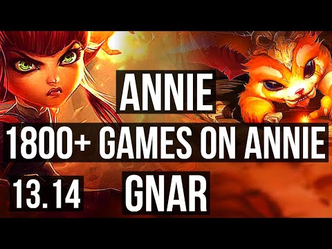 ANNIE vs GNAR (TOP) | 3.4M mastery, 1800+ games, 6 solo kills | EUW Grandmaster | 13.14