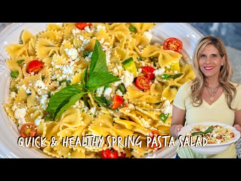 The BEST Easy Spring Garden Pasta Salad! Asparagus, Peas & Feta Recipe for Easter Brunch
