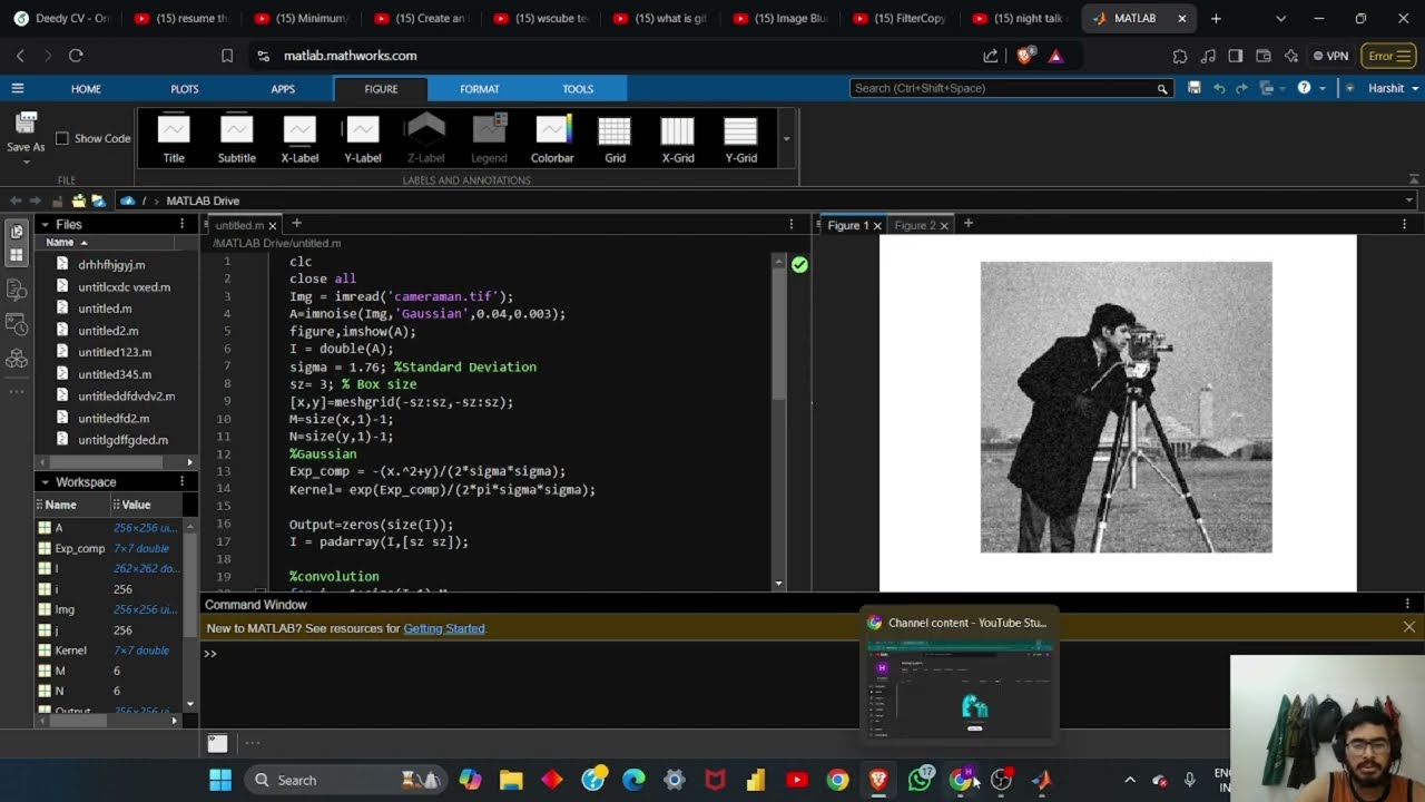 Image Blurring (using Gaussian Kernel) | Matlab Code